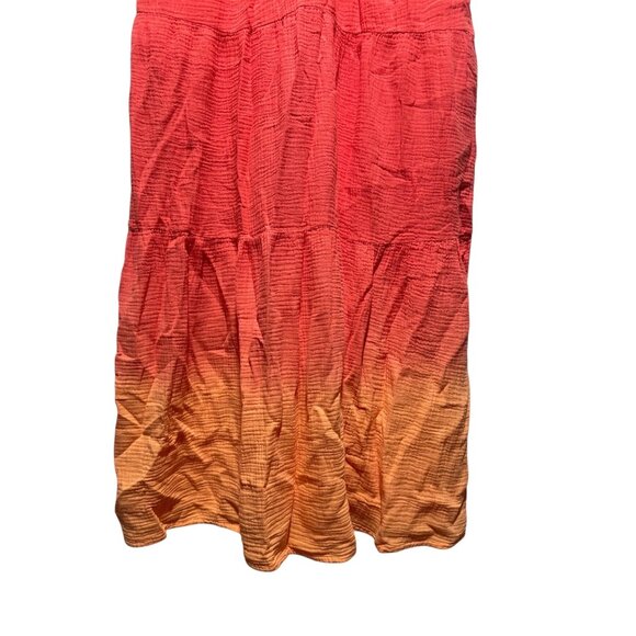 Marine Layer Corinne Double Cloth Maxi Dress Womens Large Orange Gauze Vacation - Picture 13 of 14